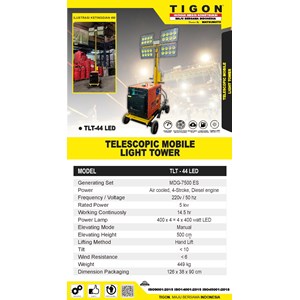 Telescopic Mobile Light Tower TIGON TLT - 44 LED Only