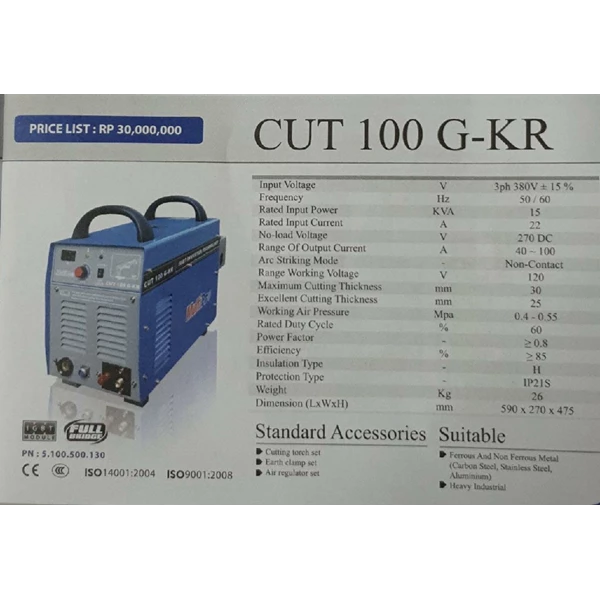 Mesin Las Plasma Cut 100 G-KR multipro
