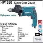 Makita HP1630 710 Watt Hand Drill Machine 1
